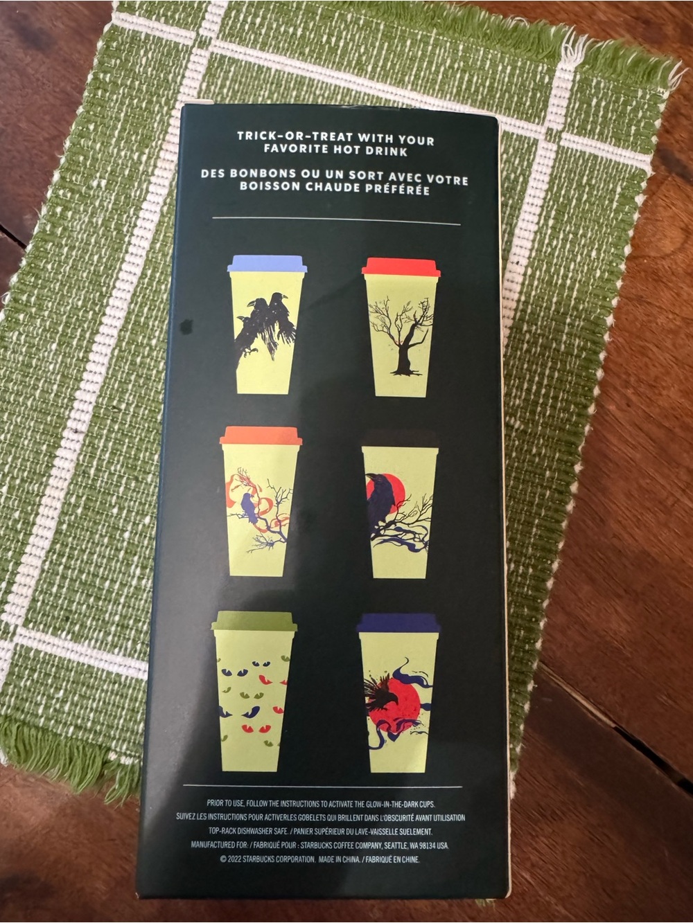 Starbucks Neon Green Halloween Travel Cup Gift Set with Multicolor Lids